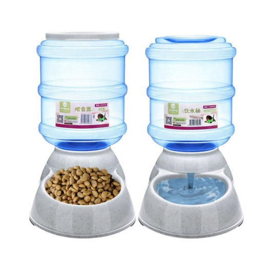 Cats Dogs Automatic Pet Feeder Drinking Water Fountains Large Capacity Plastic Pets Dog Food Bowl Water Dispenser
