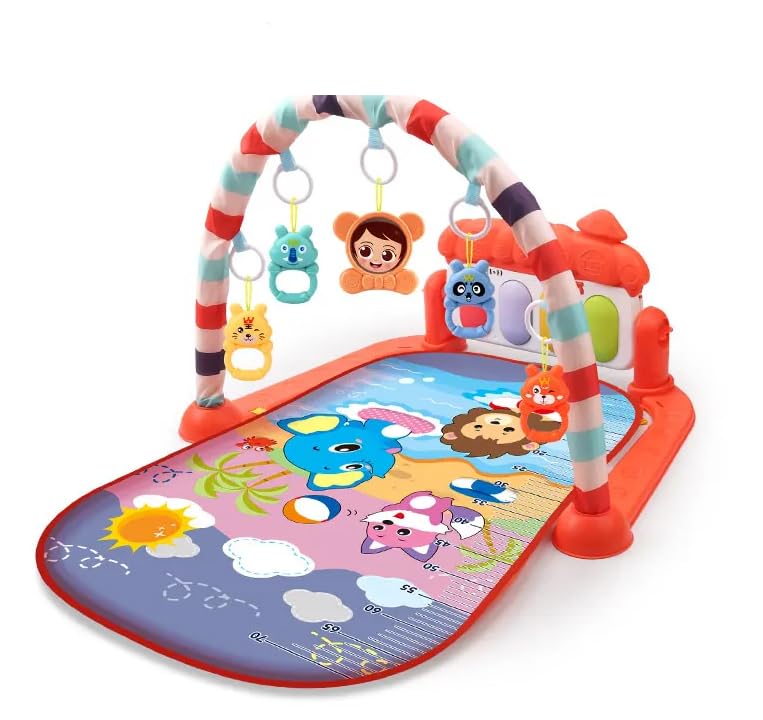 Vista Trade Tapete de Actividades Bebe con Piano - Alfombra Bebe Acolchada Plegable, Gimnasio Bebe 0-6 Meses, Alfombra Infantil y Alfombrilla para Bebé con Piano, Ideal para el Desarrollo